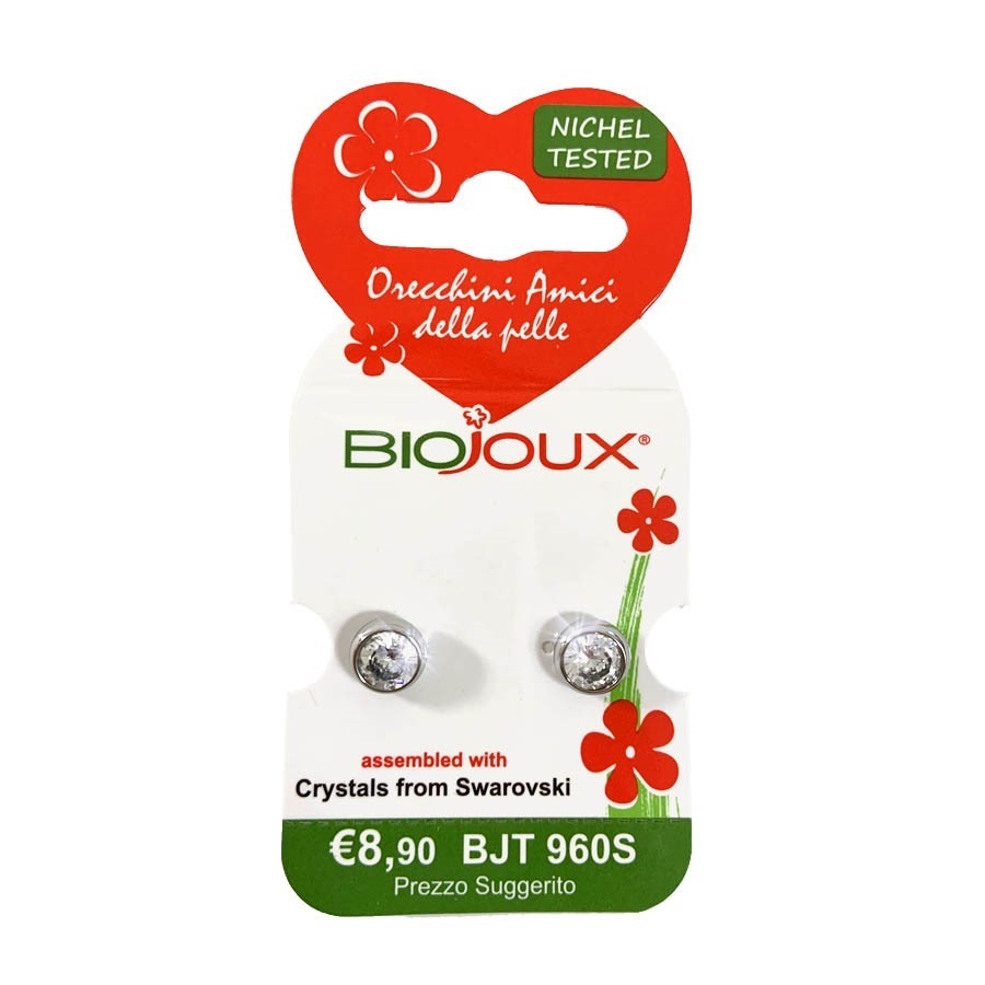 Biojoux Orecchini Fat Bezel con Cristallo Swarovski 5MM