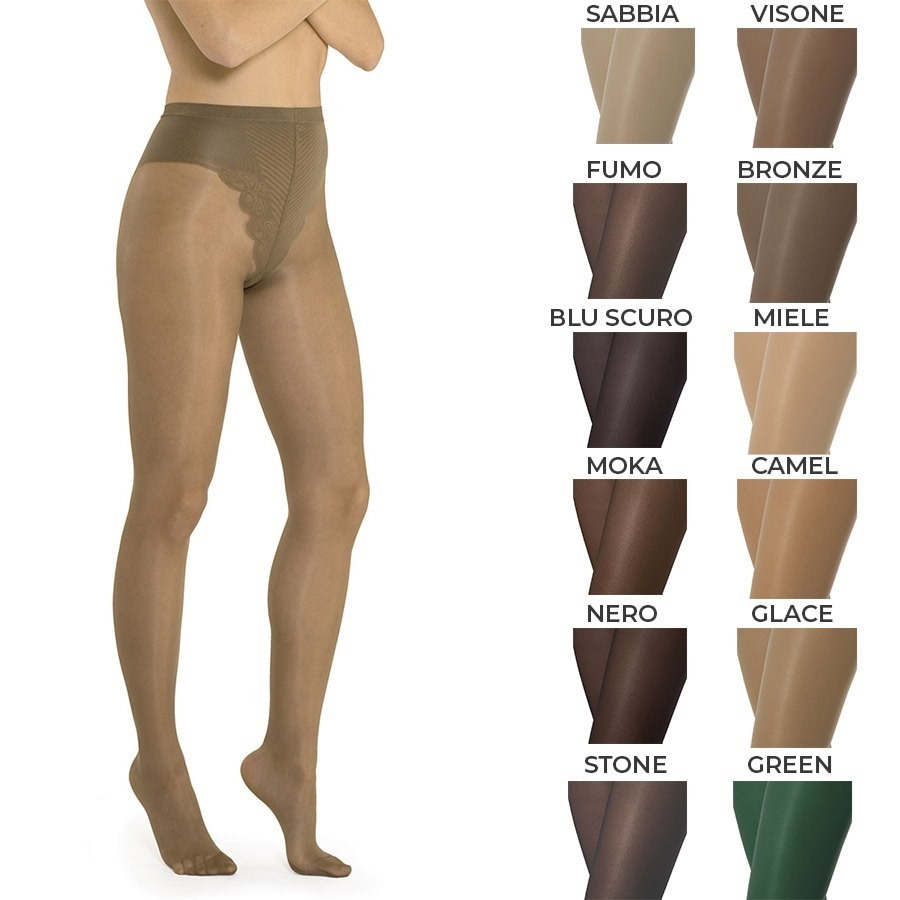 Satin 40 Den Opaque Microfiber Tights - Spike Angel