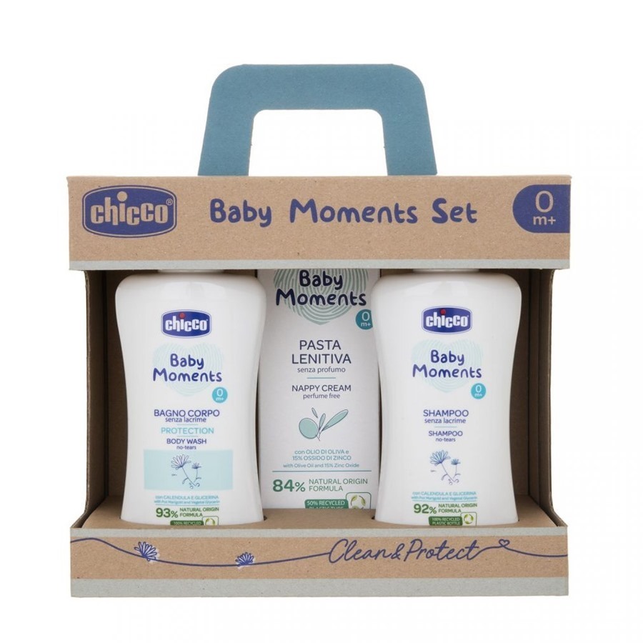 Chicco Cofanetto Pelli Delicate Bagnoschiuma Shampoo e Pasta Cambio