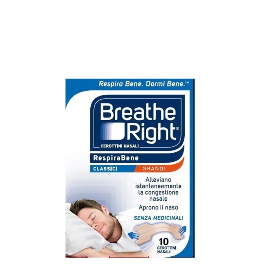 Breathe Right Cerotti Nasali Classici Grandi 10 Pezzi