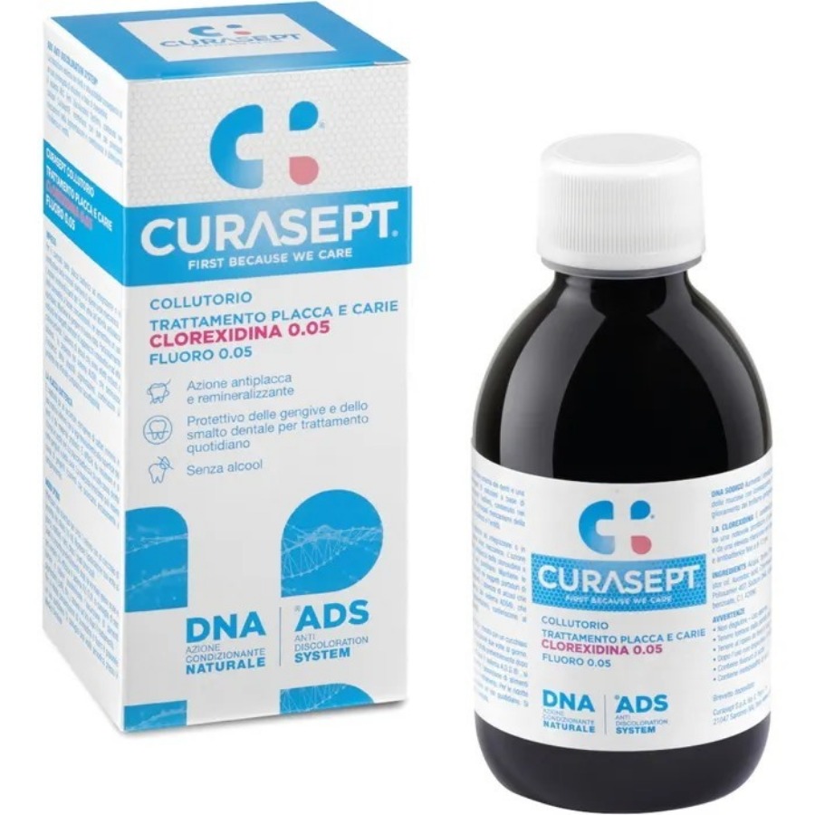 Curasept Collutorio 0,05% ADS + DNA Trattamento Placca e Carie 200ml