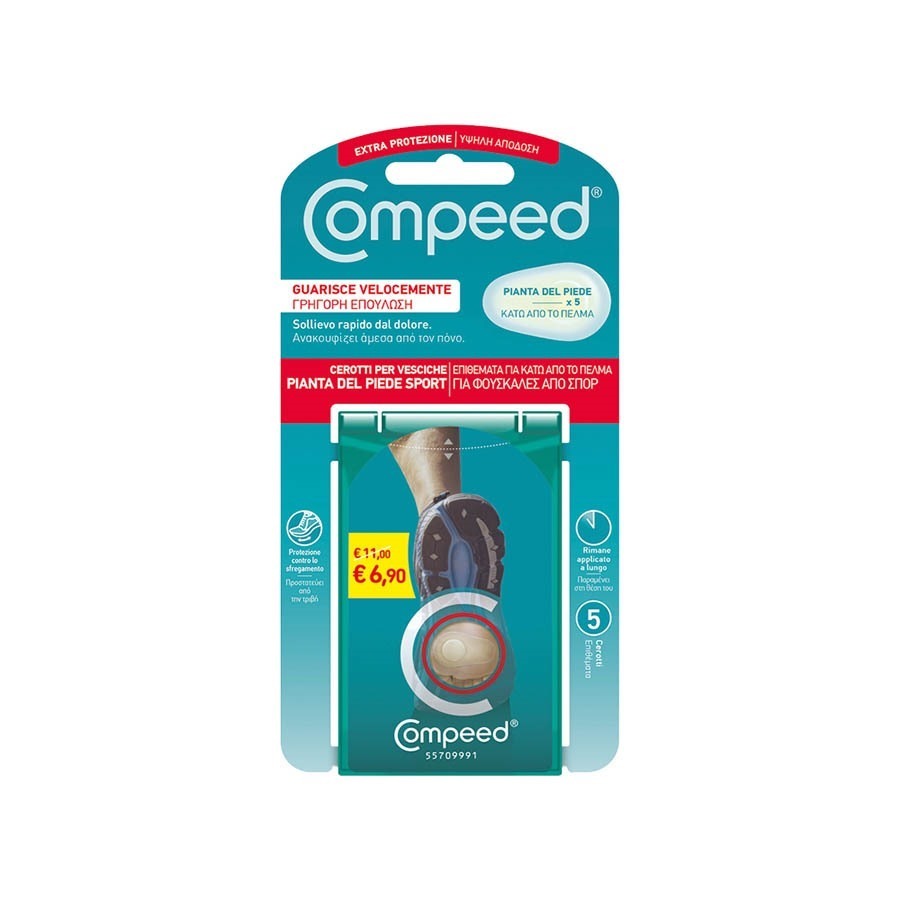 Compeed Vesciche Pianta del Piede Sport 5 Cerotti