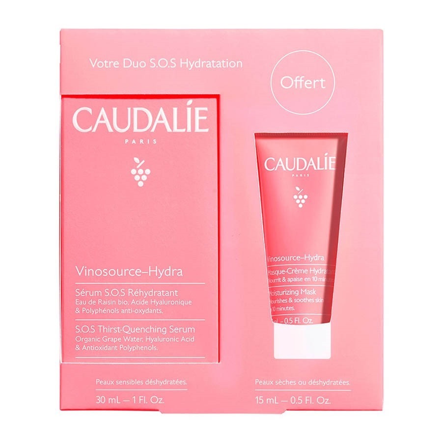 Caudalie Cofanetto Vinosource Hydra Siero SOS Idratazione 30ml + Maschera Viso 15ml