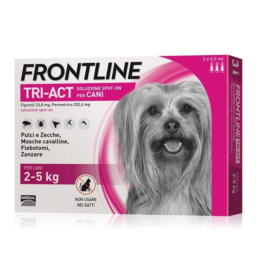 Frontline Tri Act Soluzione Spot On per Cani 2-5Kg 3 pipette da 0,50ml