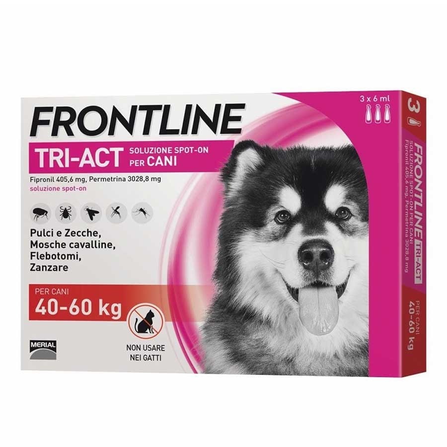 Frontline Tri Act Soluzione Spot On per Cani 40-60Kg 3 pipette da 6ml