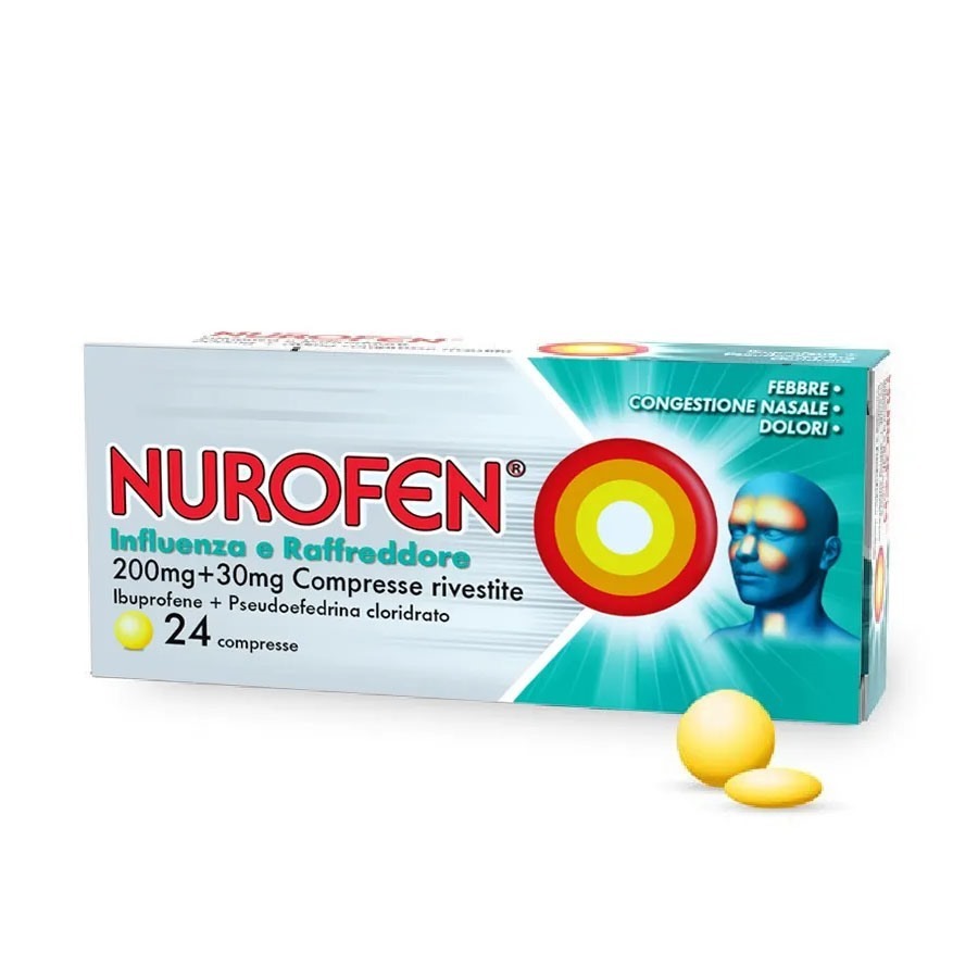 Nurofen Influenza e Raffreddore 24 Compresse 200mg + 30mg