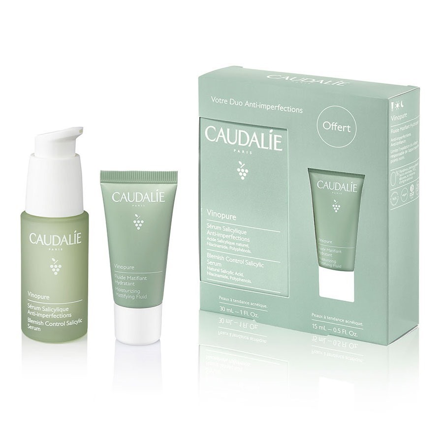 Caudalie Cofanetto Vinopure Siero Anti Imperfezioni 30ml con Fluido Idratante 15ML IN REGALO