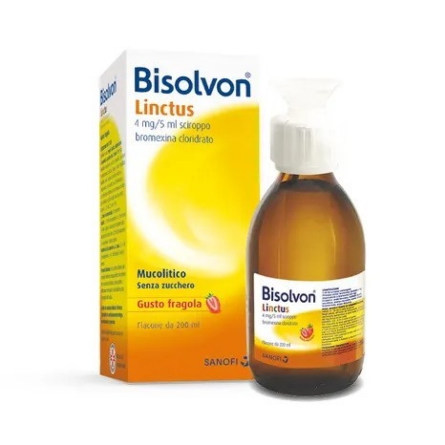 Bisolvon Linctus Sciroppo Fragola 4mg/5ml Tosse Grassa Bambini 200 ml