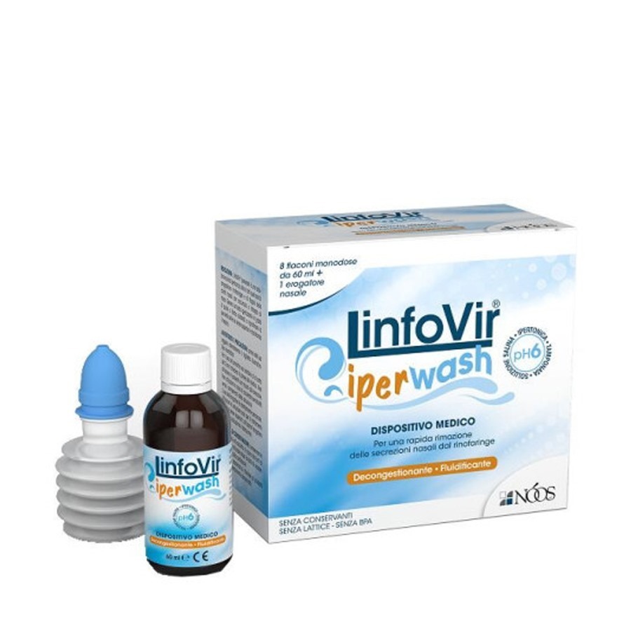 Linfovir Iperwash 8 Flaconi Monodose con Erogatore Nasale