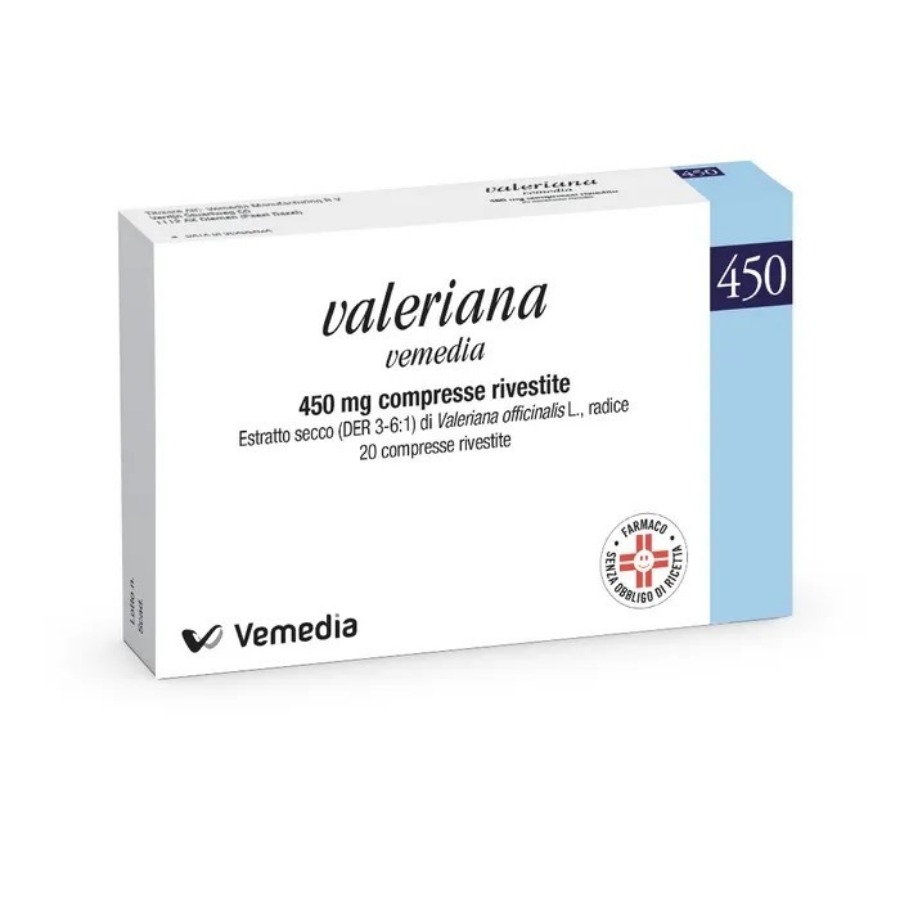 Valeriana Vemedia 20 Compresse Rivestite 450 mg