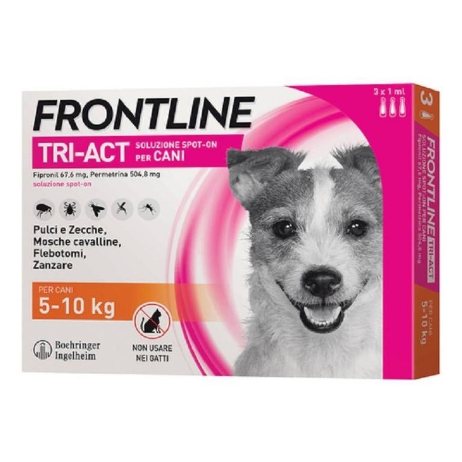 Frontline Tri Act Cani Peso da 5 a 10 kg 3 Pipette