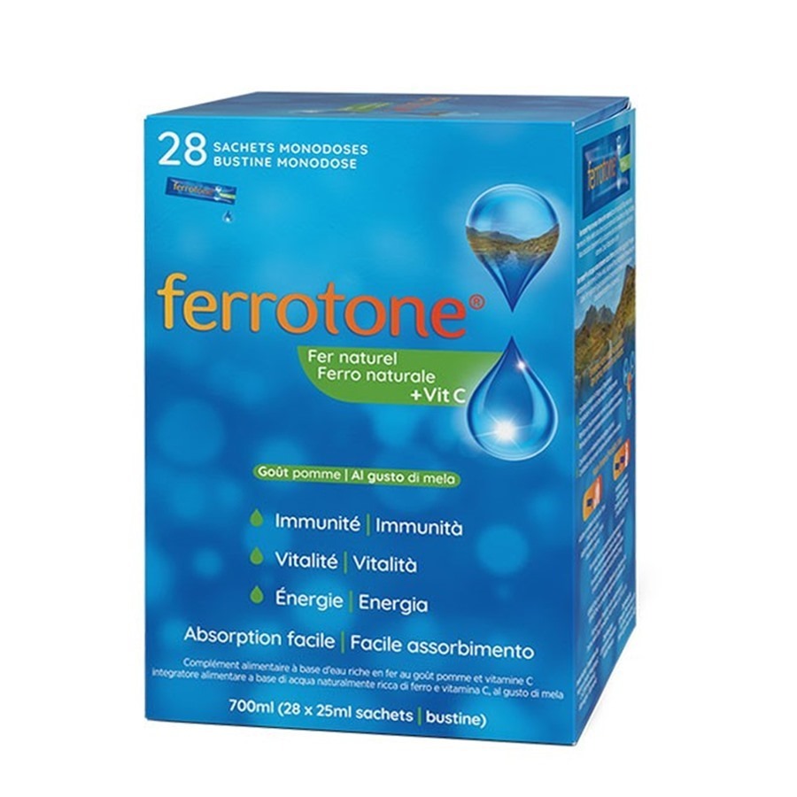 Ferrotone Apple Integratore 28 Bustine Monodose Da 25ML Da Bere