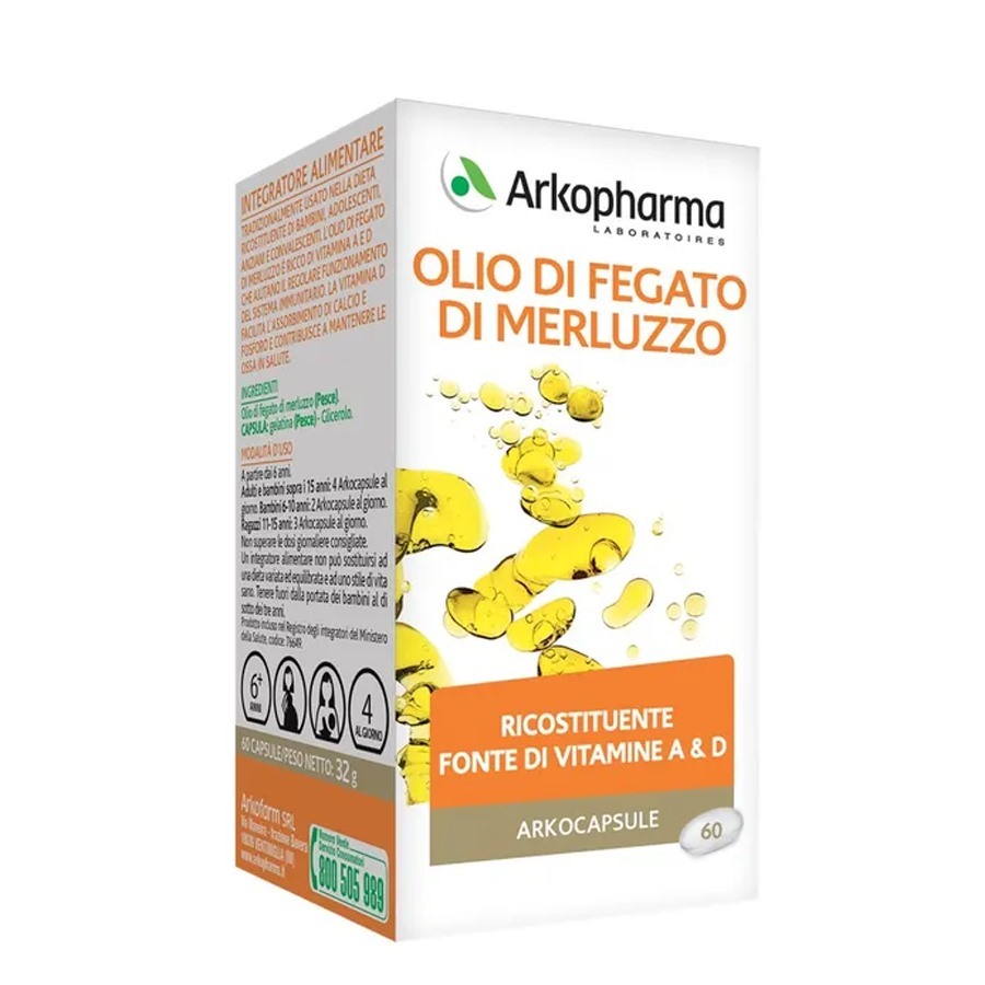 Arkopharma Olio di Fegato di Merluzzo 60 Capsule a solo € 10,14 -   - Gli Specialisti del Benessere