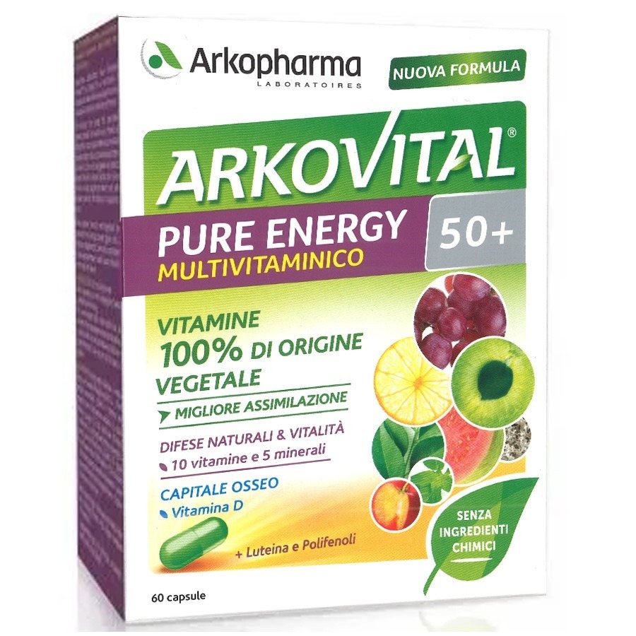Arkopharma Arkovital pure energy multivitaminico 50+ contiene 60 capsule