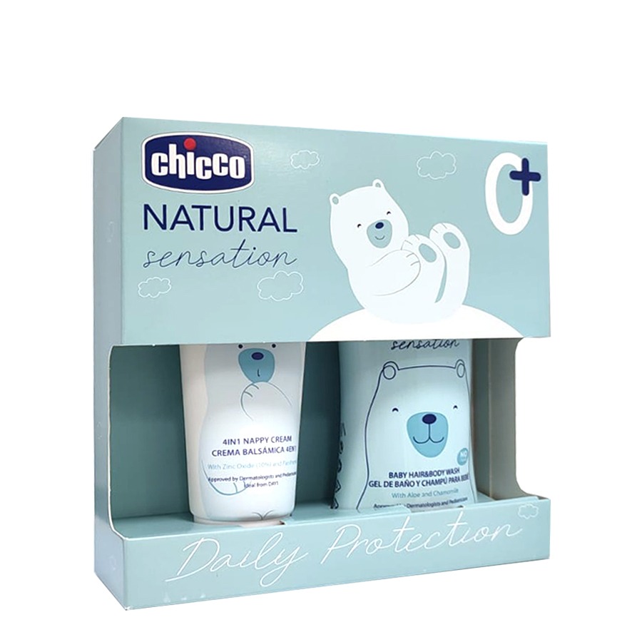 Chicco natural sensation detergente corpo e capelli 200ml + pasta lenitiva 100ml