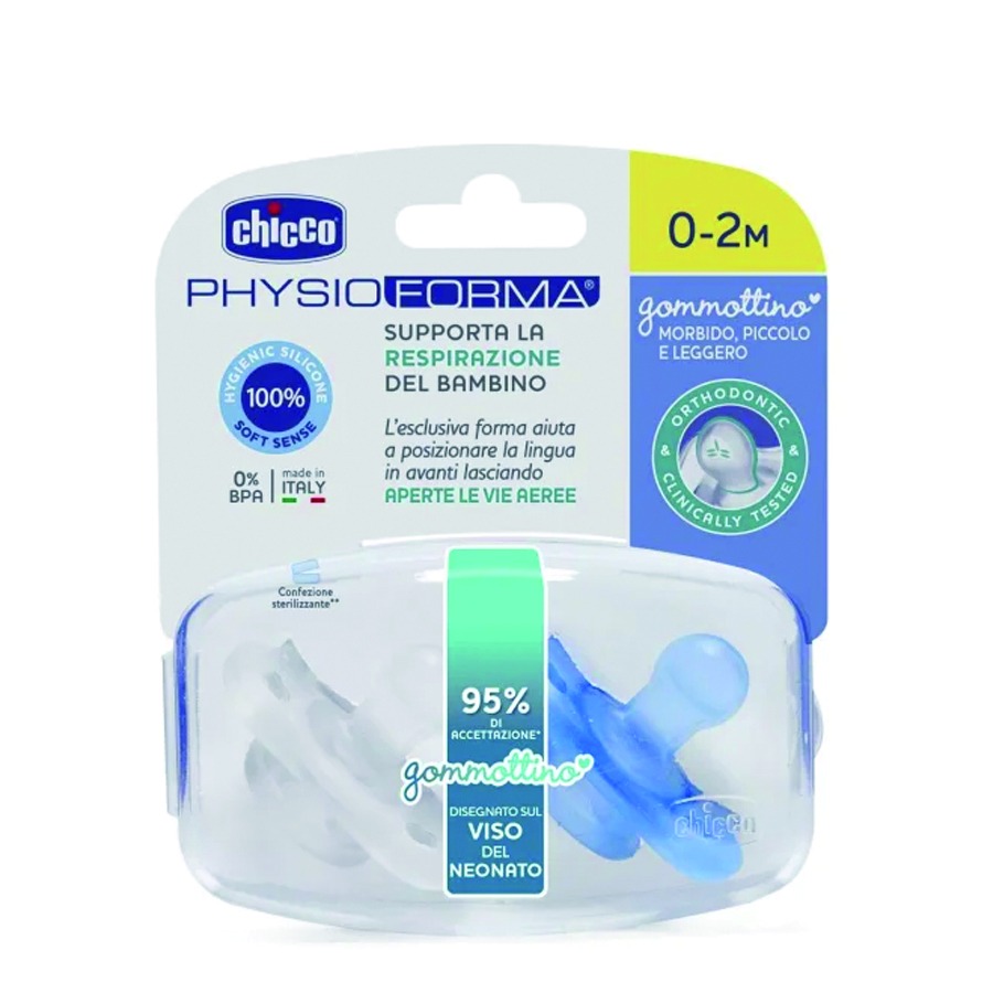 Chicco Physioforma Gommottino Ciuccio in Silicone Bimbo 0-2 Mesi 2 Pezzi