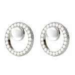 Biojoux Orecchini BJT 985 Pearl in Crystal Circle