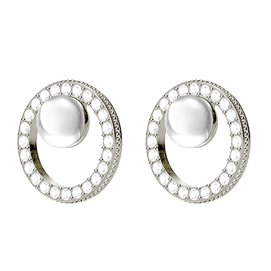 Biojoux Orecchini BJT 985 Pearl in Crystal Circle