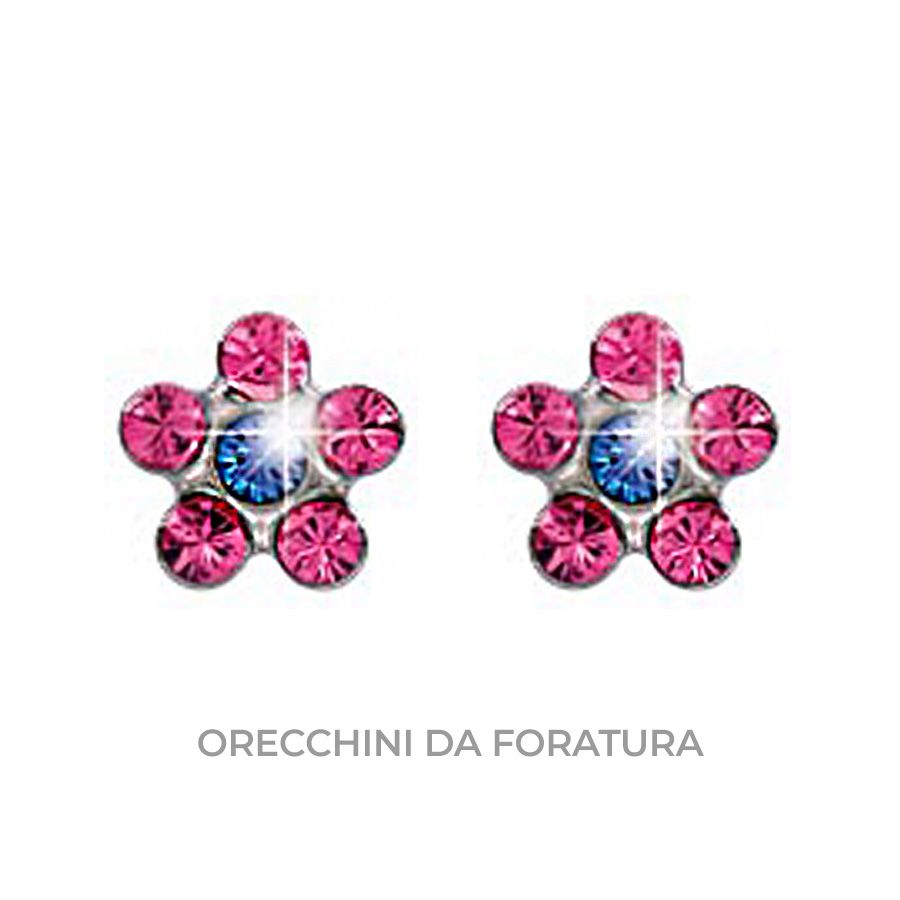 Sensitive By STUDEX Orecchini A Fiore 5mm: Acciaio Chirurgico 316L Anallergico (Confezione Regalo, 15 Varianti)