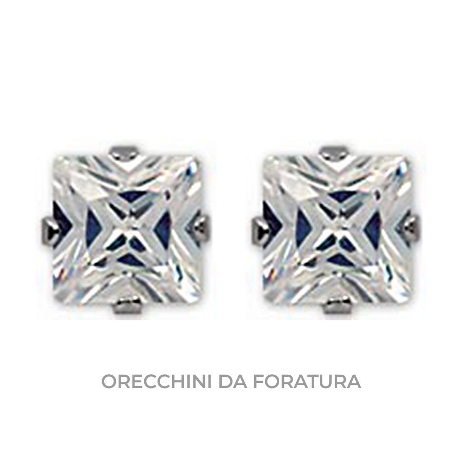 Inverness Orecchini 355 Tiffany Maxi Zircone Quadrato 7mm