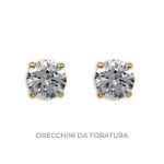 Inverness Orecchini 33 Tiffany Grande Zircone Cubico Placcato Oro 5mm
