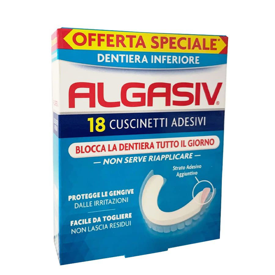 Algasiv Cuscinetti Adesivi Inferiori 18 Pezzi