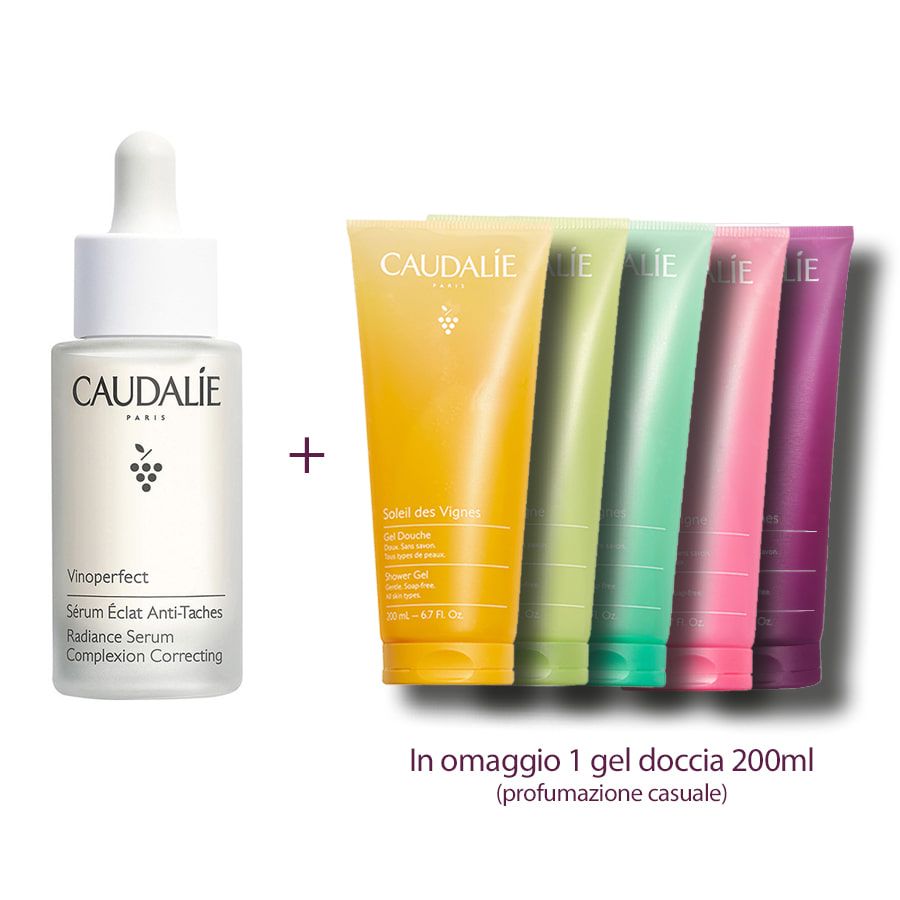 Caudalie Vinoperfect Siero Illuminante Antimacchia 30ml + Gel Doccia 200ml in REGALO