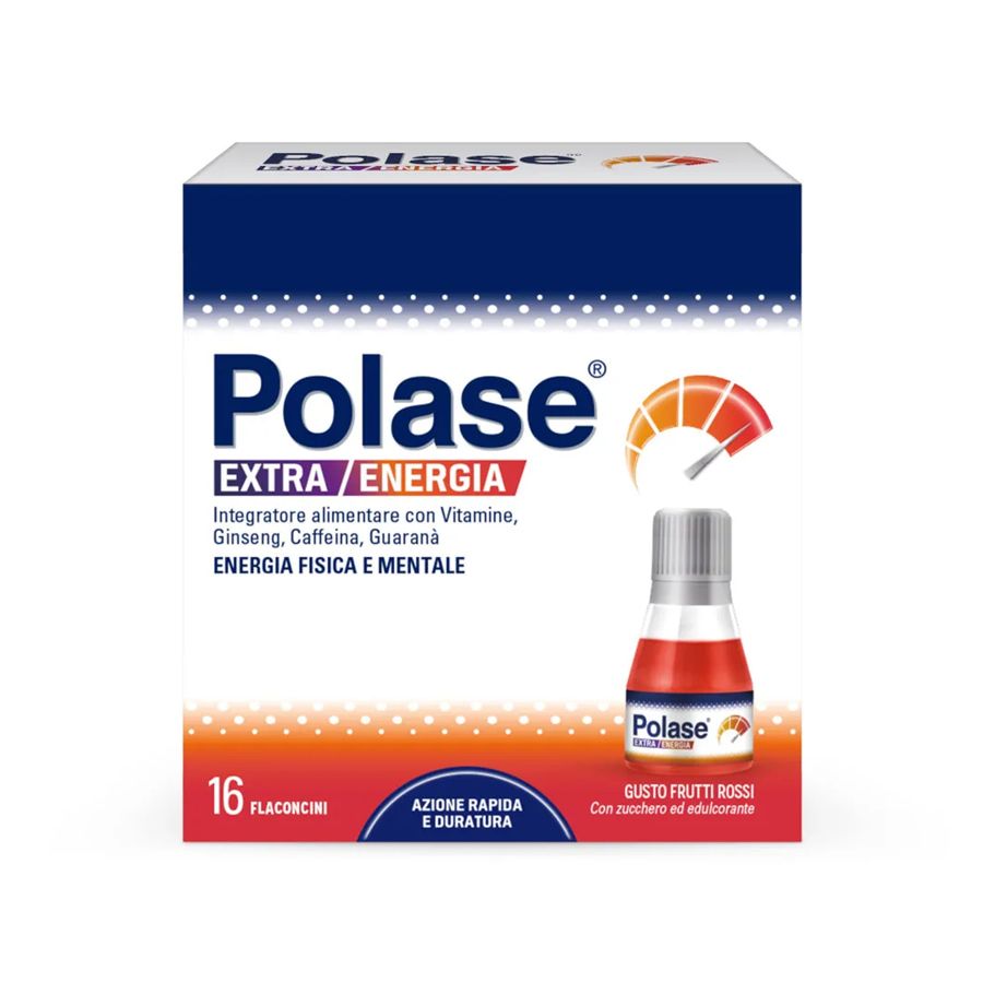 Polase Extra Energia 16 Flaconcini Gusto Frutti Rossi 