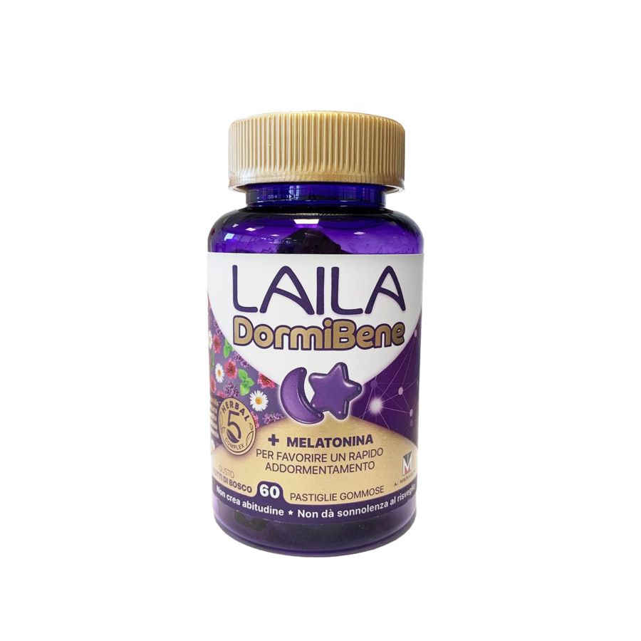 Laila Dormibene + melatonina per favorire addormentamento 60 gommose