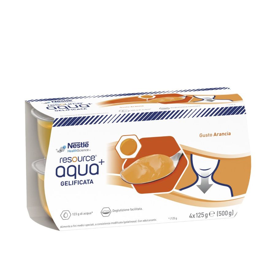 Nestle Resource Aqua+ gelificata gusto arancia 4x125g