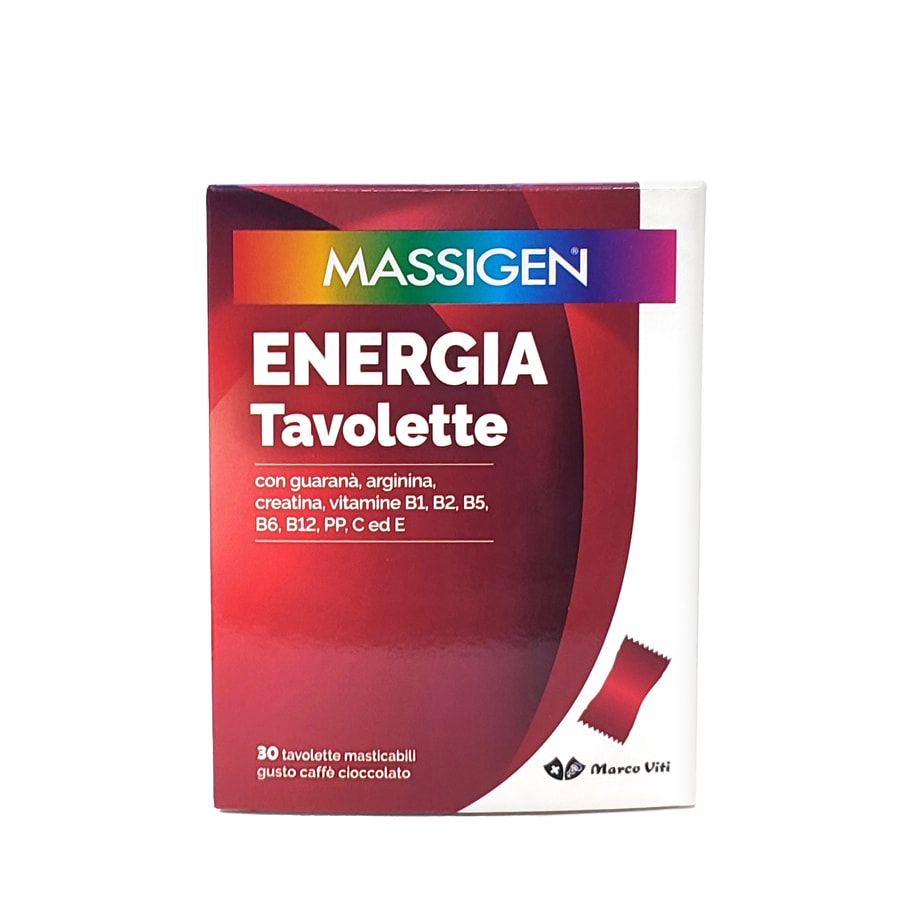 Massigen Energia 30 tavolette masticabili gusto caffè cioccolato