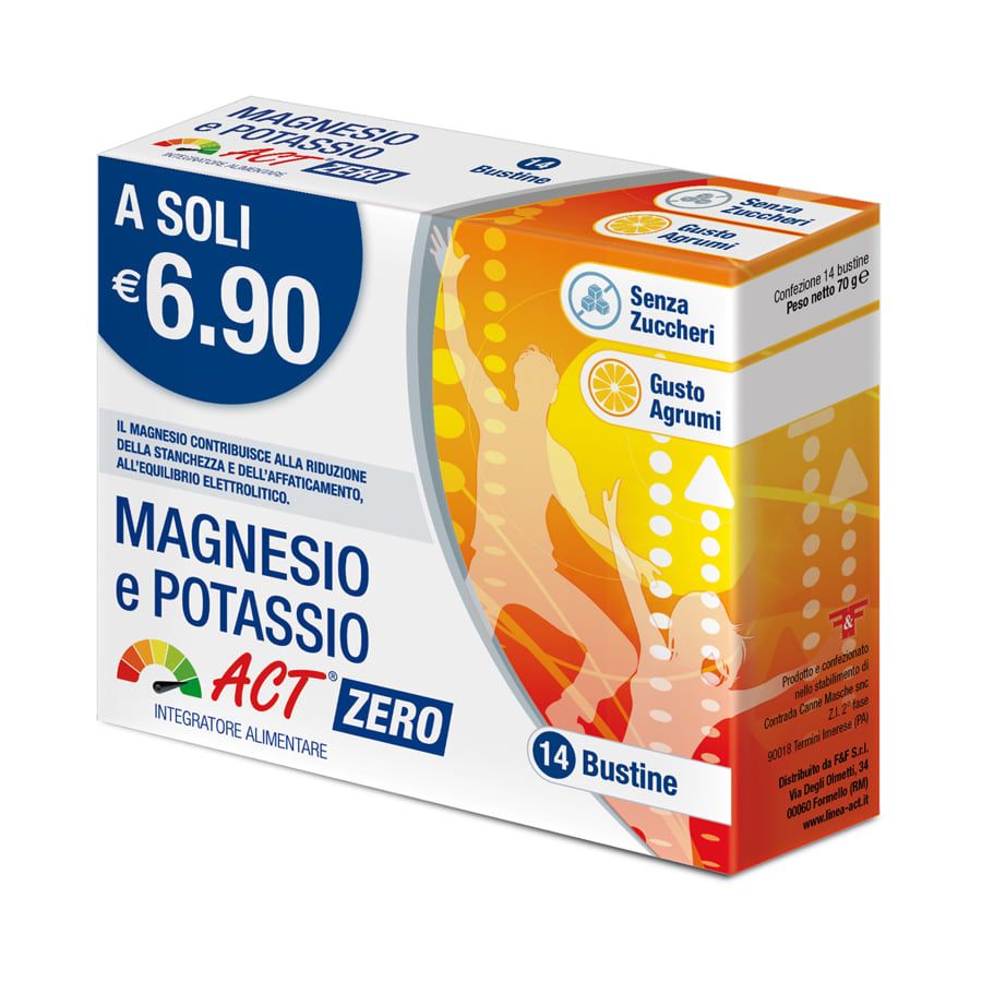 Magnesio e Potassio Act Zero 14 bustine gusto agrumi