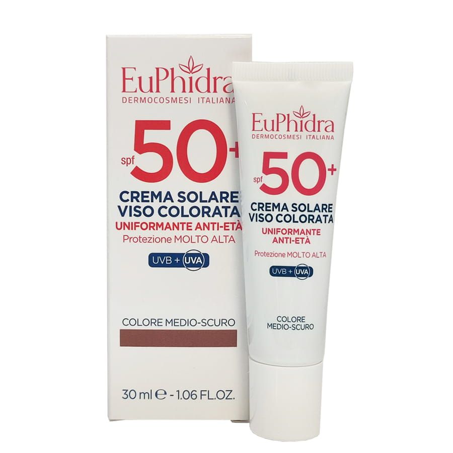 Euphidra crema solare viso colorata colore medio-scuro SPF50+ 30ml