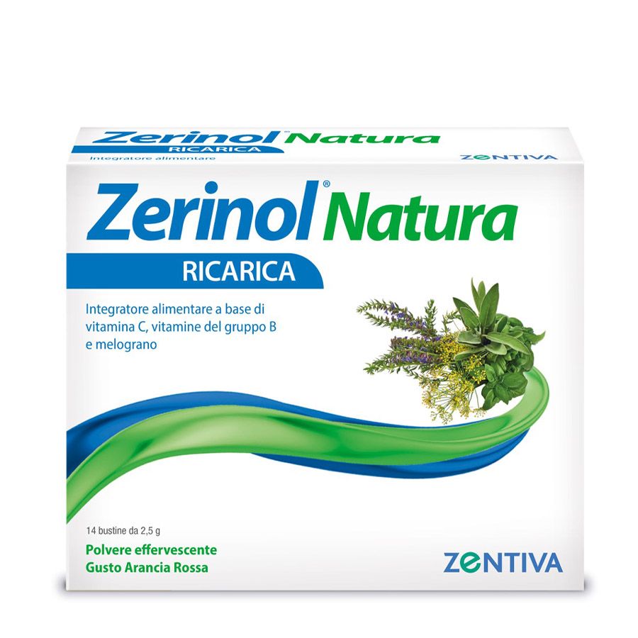 Zerinol Natura Ricarica 14 bustine effervescenti gusto arancia rossa