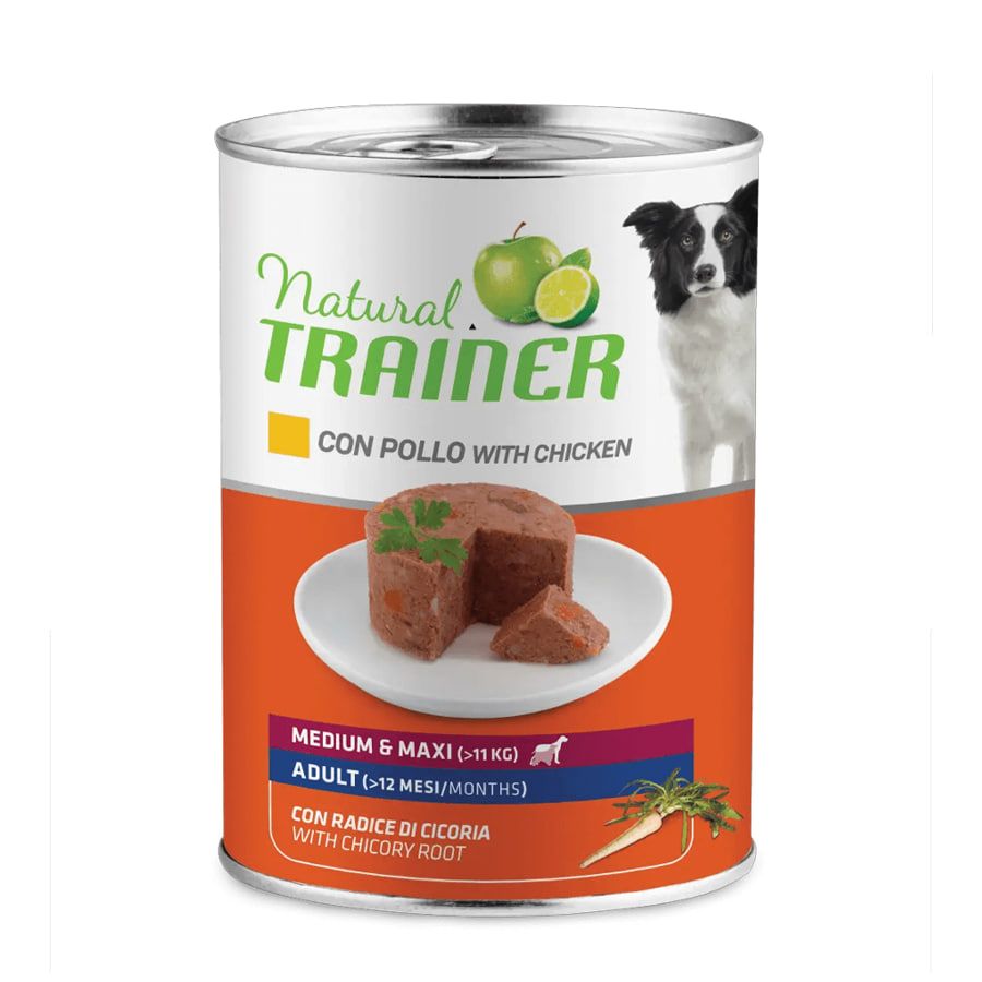 Natural Trainer cane natural adult medium maxi pollo 400 gr in lattina - ZERO SPRECHI - 9/2025 
