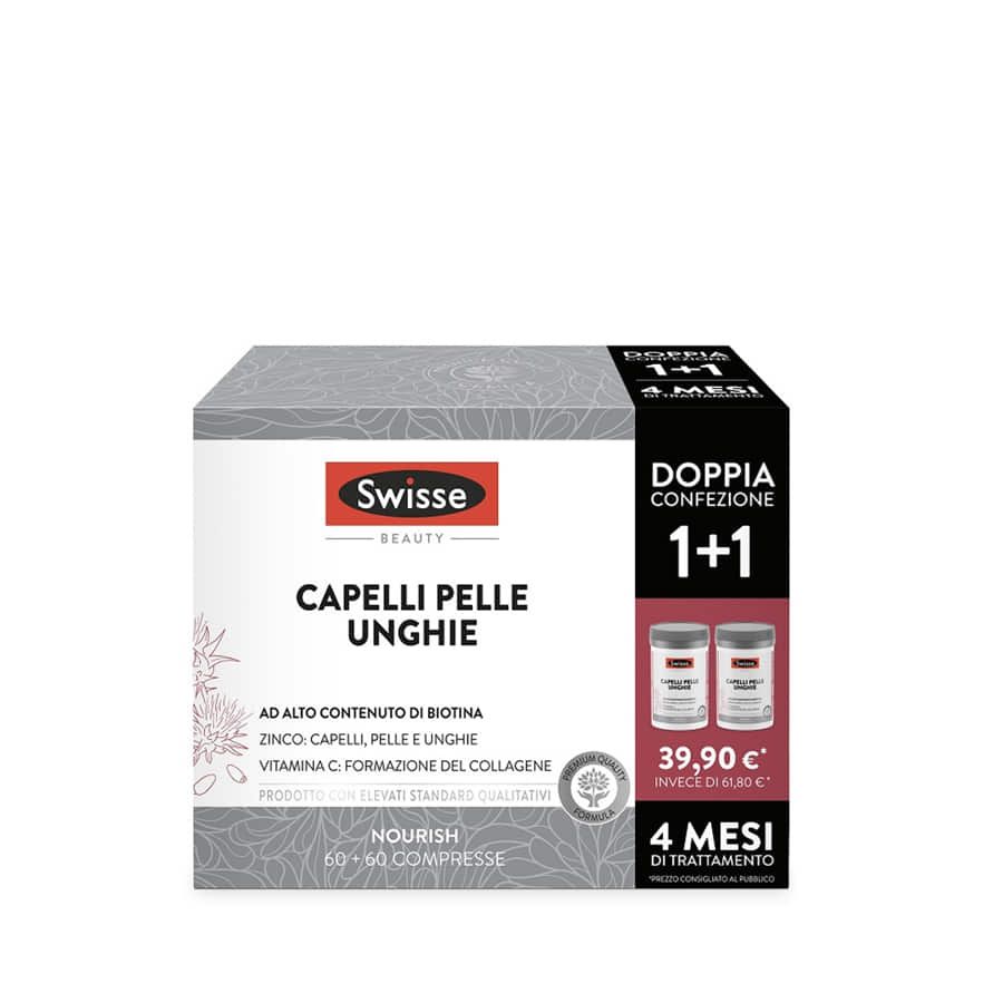 Swisse capelli pelle unghie confezione doppia 60+60 compresse