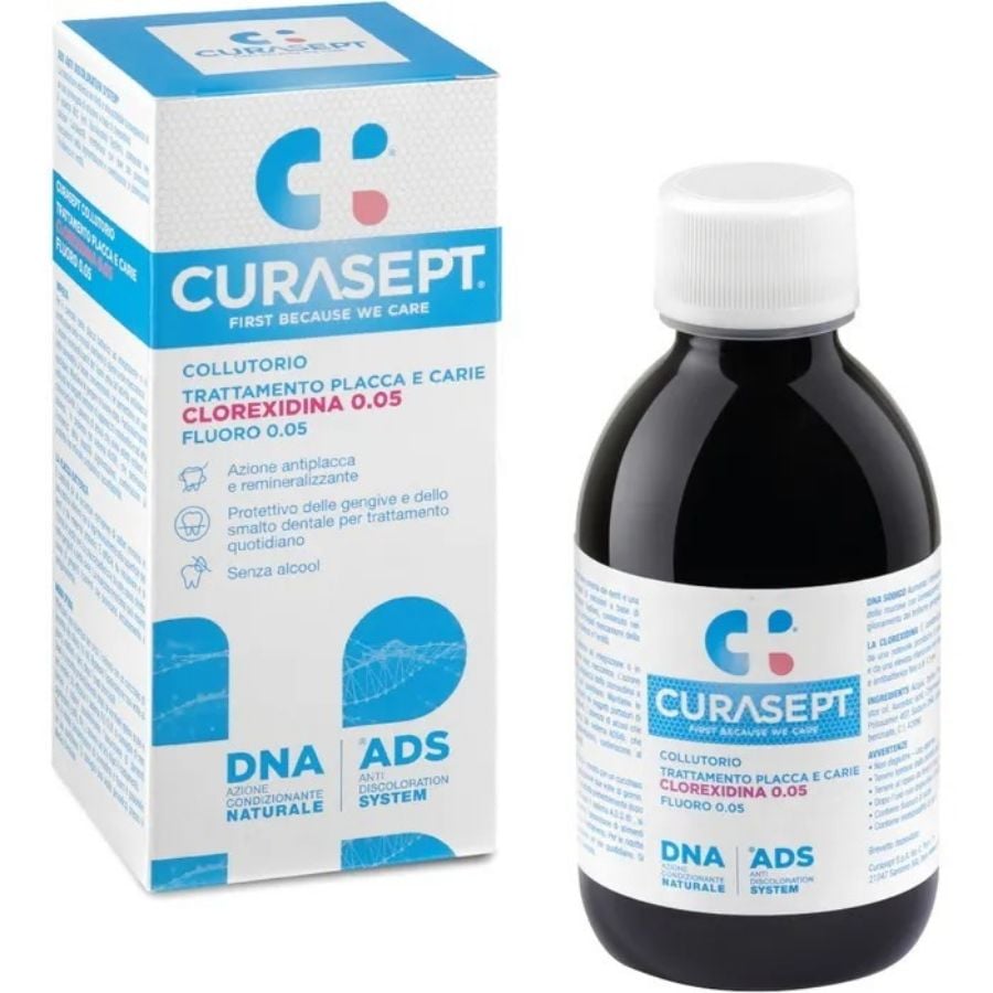 Curasept Collutorio 0,05% ADS + DNA Trattamento Placca e Carie 200ml - ZERO SPRECHI 