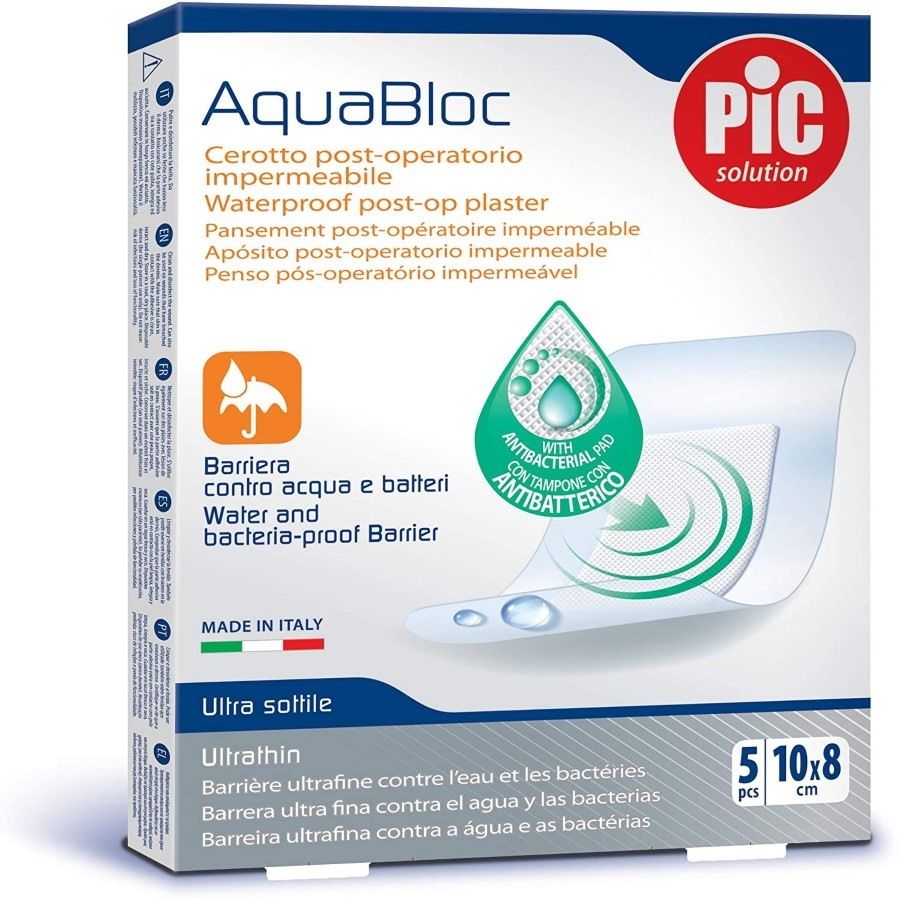PIC Aquabloc 10X8 Anti Batterico 5 Pezzi - ZERO SPRECHI - scadenza 5/2029