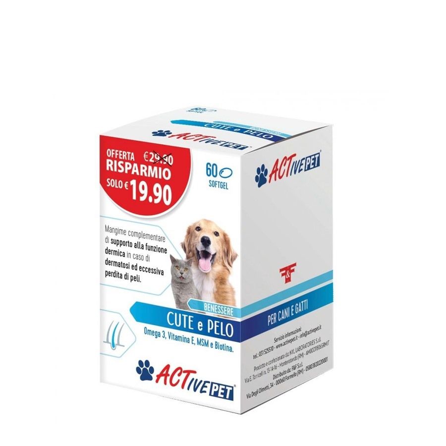 Active Pet Cute e Pelo 60 Perle Softgel - ZERO SPRECHI - scadenza  5/2025