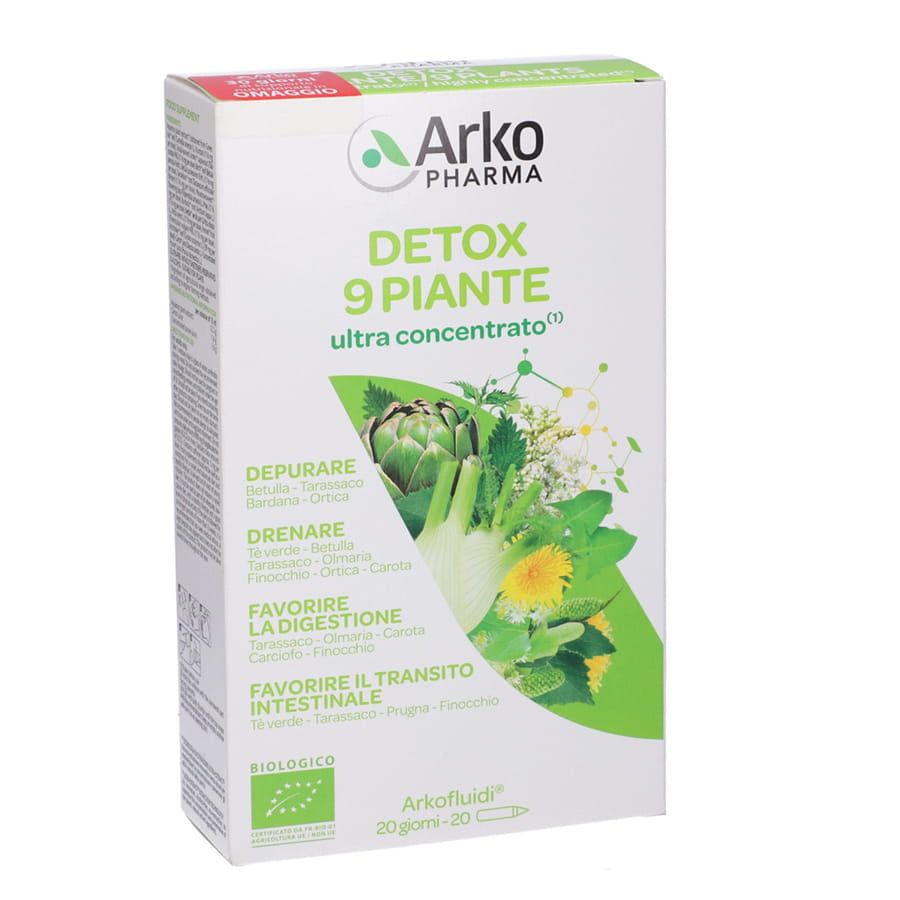 Arkopharma Arkofluidi Detox 9 piante 20 fialette da 15ml - ZERO SPRECHI 