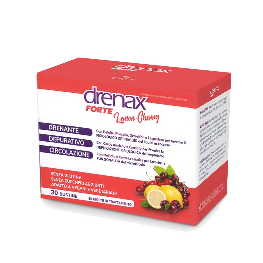 Drenax Forte Lemon-Cherry Drenante Depurativo Circolazione 30 bustine - ZERO SPRECHI 