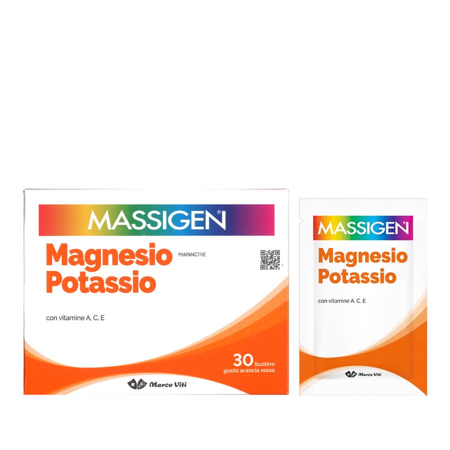 Massigen Magnesio e Potassio 30 Bustine gusto arancia rossa