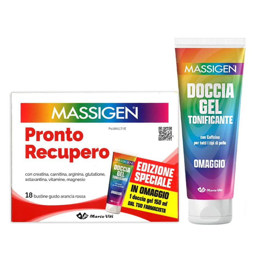 Massigen Pronto Recupero 18 bustine + 1 gel doccia IN OMAGGIO