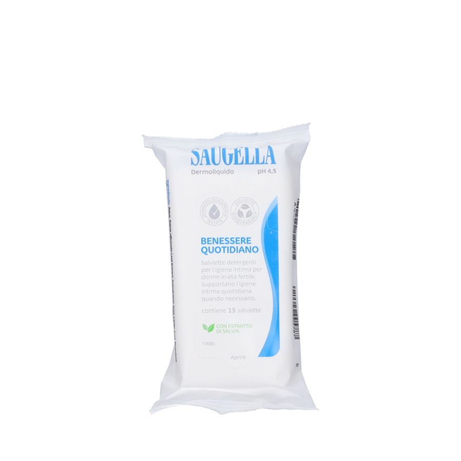 Saugella Benessere Quotidiano 15 Salviette detergenti per l'igiene intima