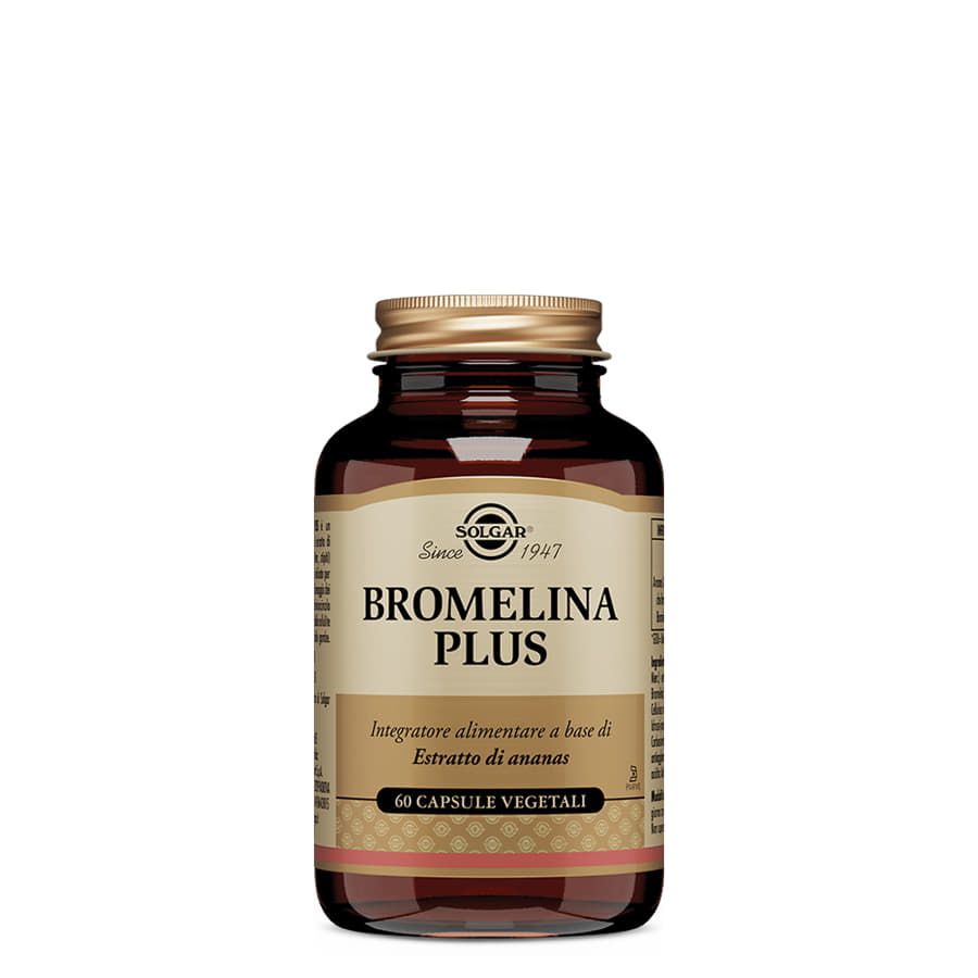 Solgar Bromelina Plus a base di estratto di Ananas 60 capsule vegetali 