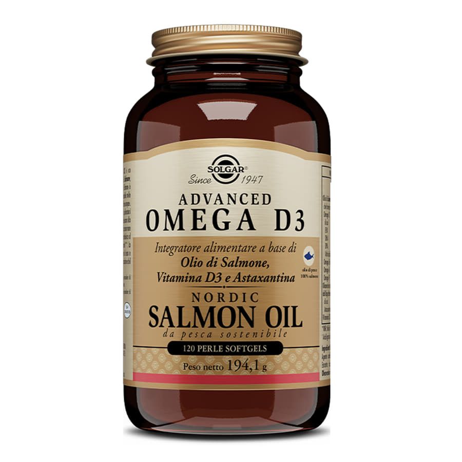 Solgar Advanced Omega D3 a base di Olio di Salmone 120 perle softgel
