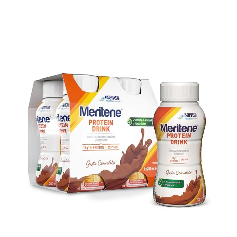 Meritene Protein Drink gusto cioccolato 4 flaconi da 200ml -  ZERO SPRECHI - scadenza 30/08/2025