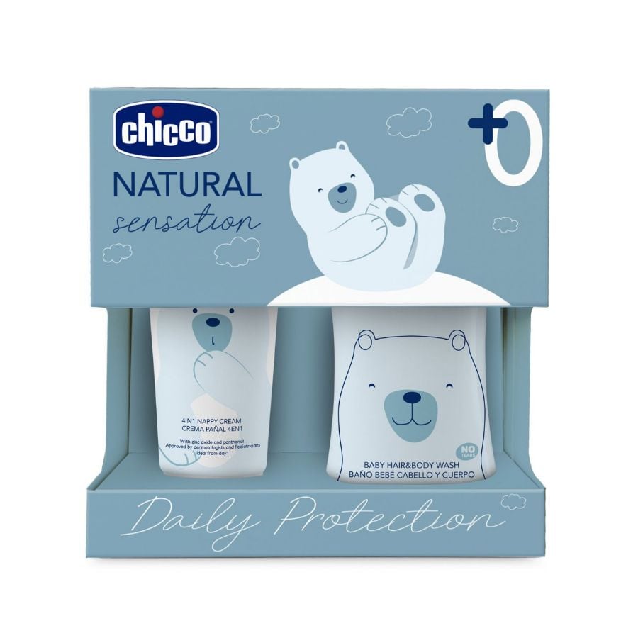 Chicco natural sensation detergente corpo e capelli 200ml + pasta lenitiva 100ml