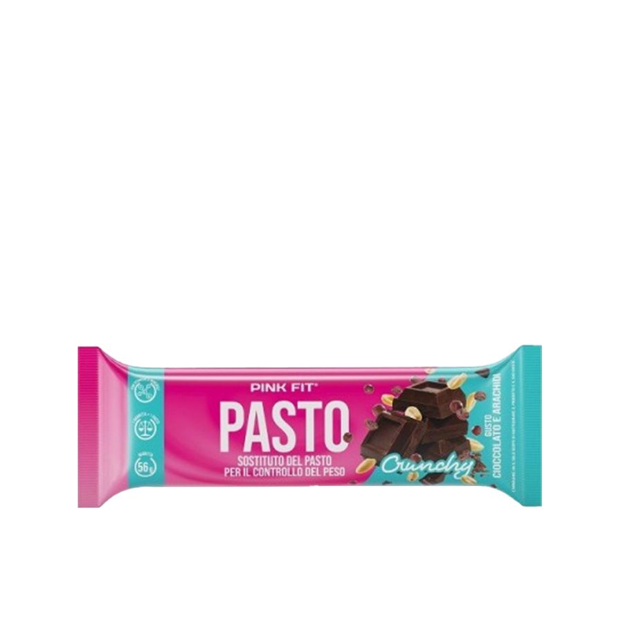 Pink Fit Pasto sostitutivo per il controllo del peso Gusto cioccolato e arachidi 56gr