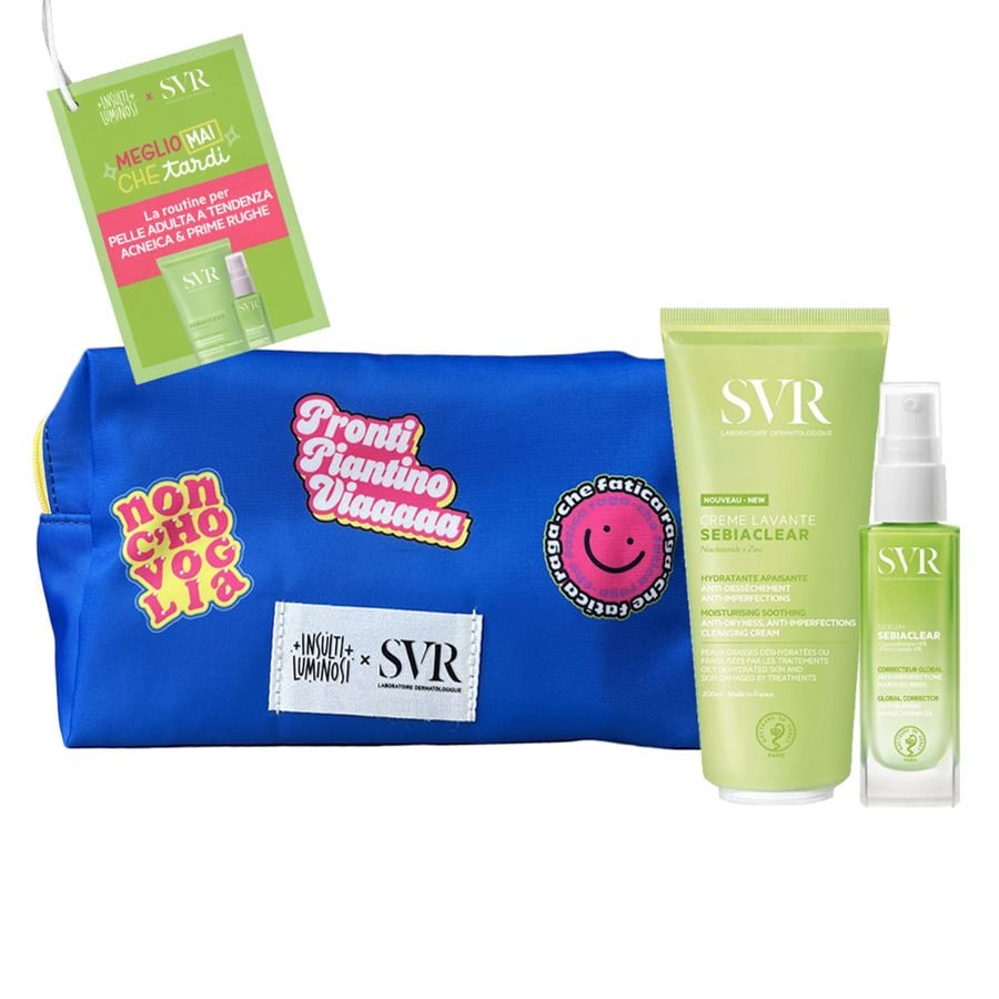 SVR Limited Edition INSULTI LUMINOSI "Meglio Mai, Che tardi" - Sebiaclear Set Crème Lavante 200ml + Siero30ml